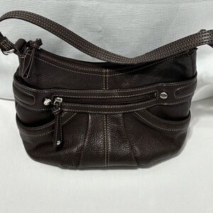 Tignanello Brown Leather Hobo Shoulder Bag